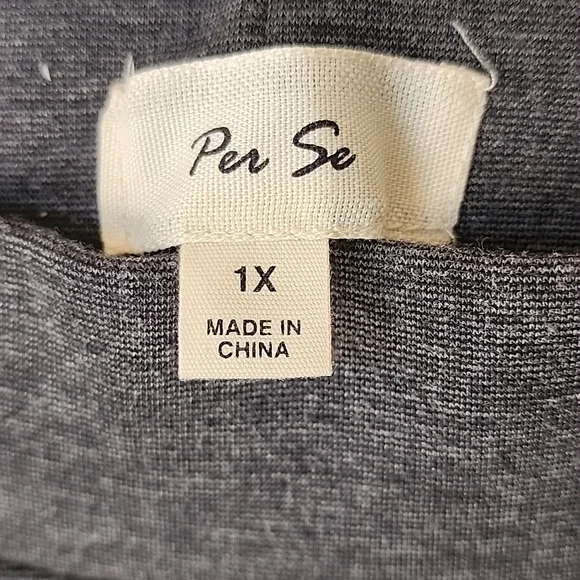 PER SE NORDSTROM Gray Skinny Ankle Knit Pants 1X Plus Pull On Tapered Slim Fit - Picture 7 of 11